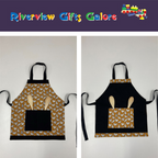 Apron Reversible - Mustard Chooks / Black