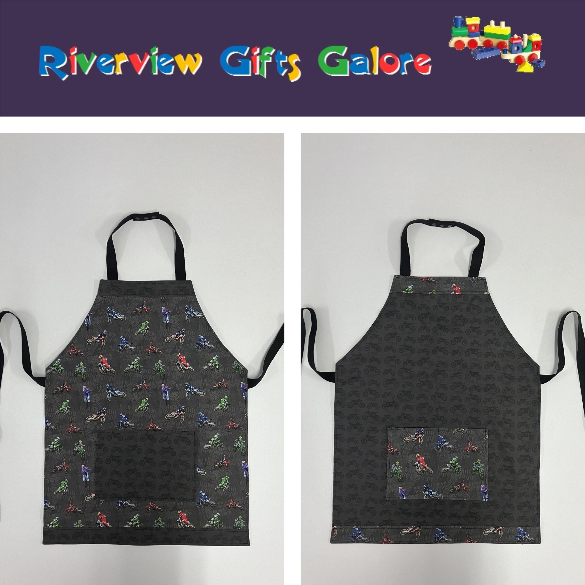 Apron Reversible - Brown Motorbikes / Brown Motorbikes