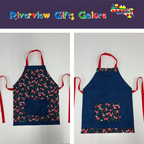 Apron Reversible - Blue Floral / Blue