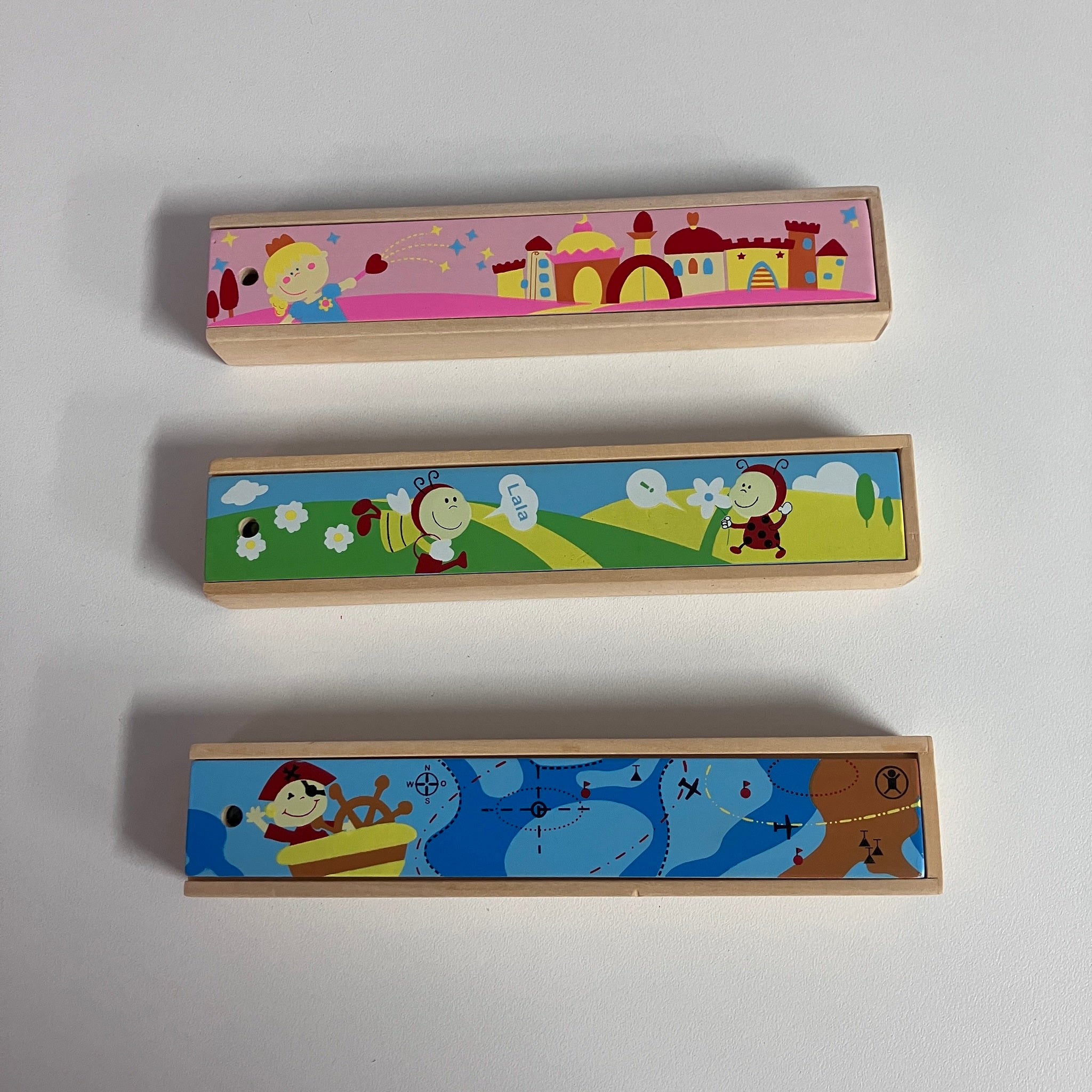 Wooden Pencil Case Set - Assorted Designs