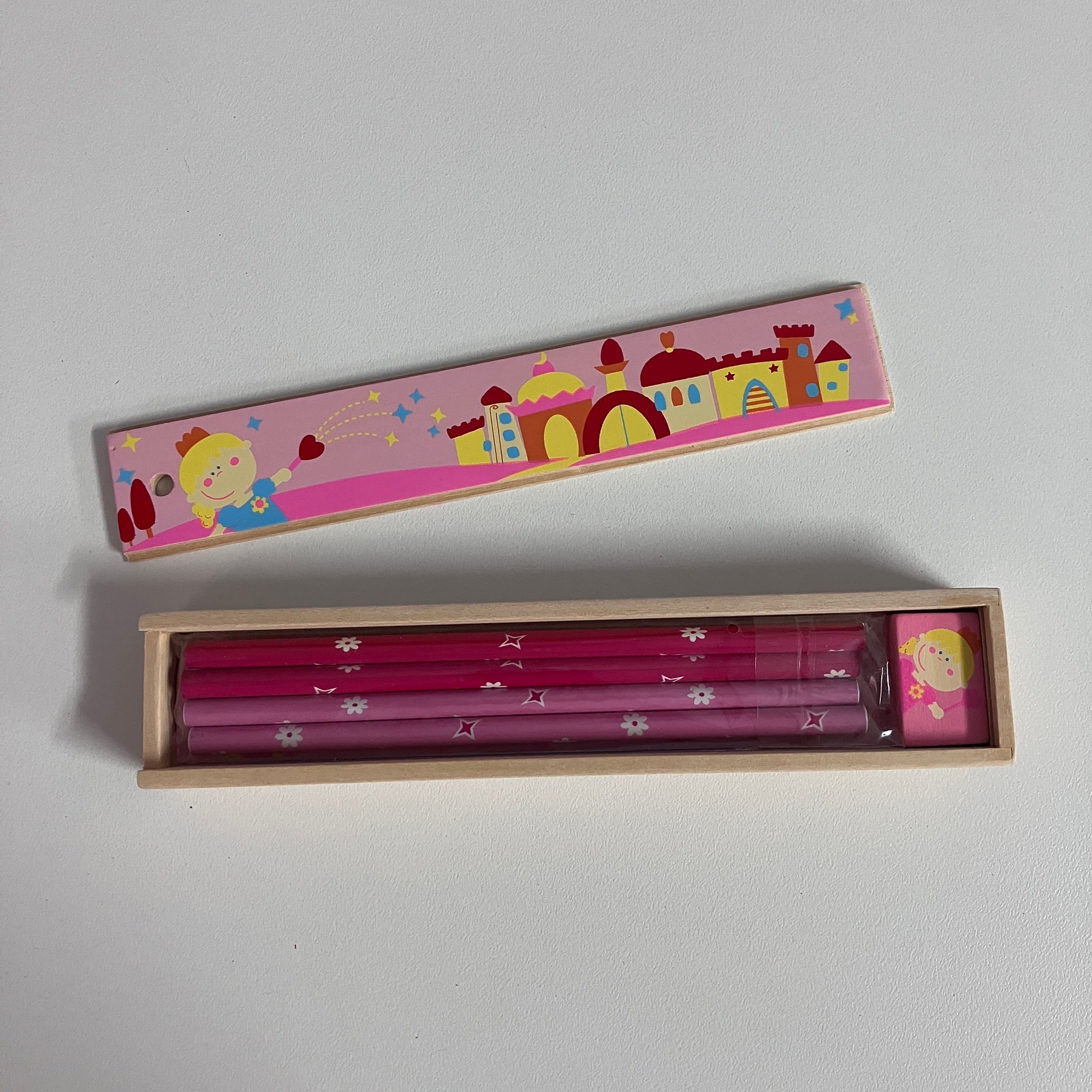 Wooden Pencil Case Set - Assorted Designs