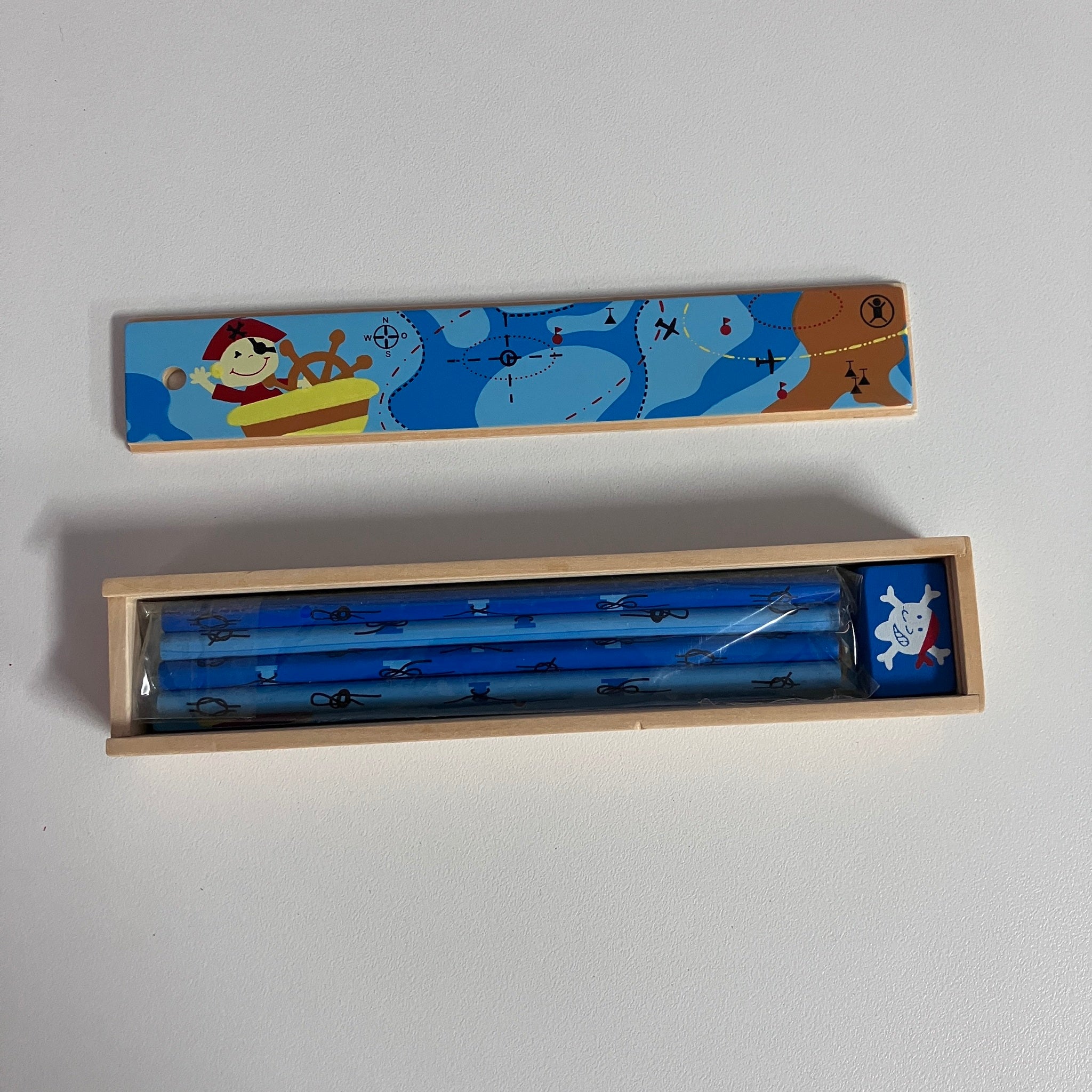 Wooden Pencil Case Set - Assorted Designs