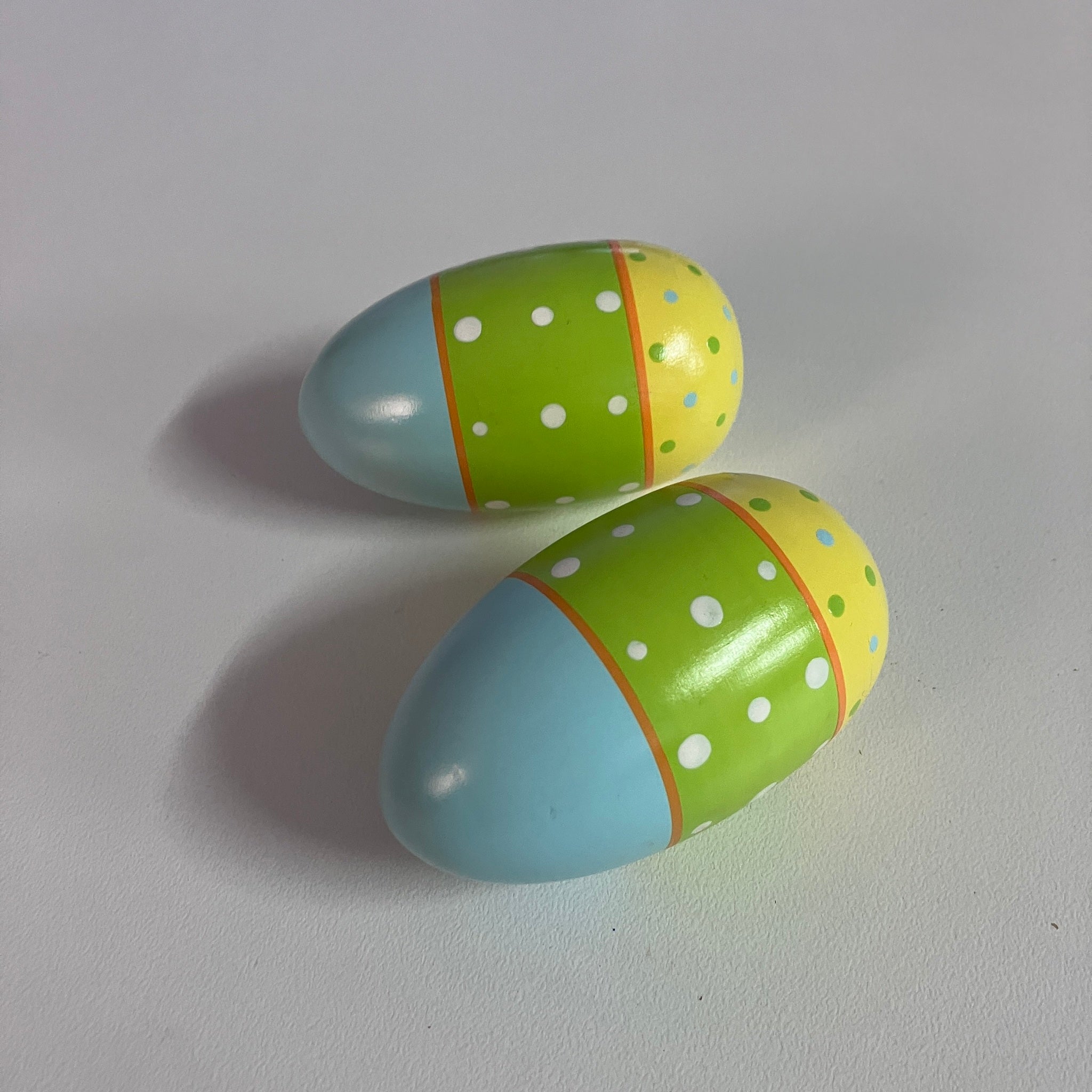 Wooden Maraca - Egg - Blue Pattern
