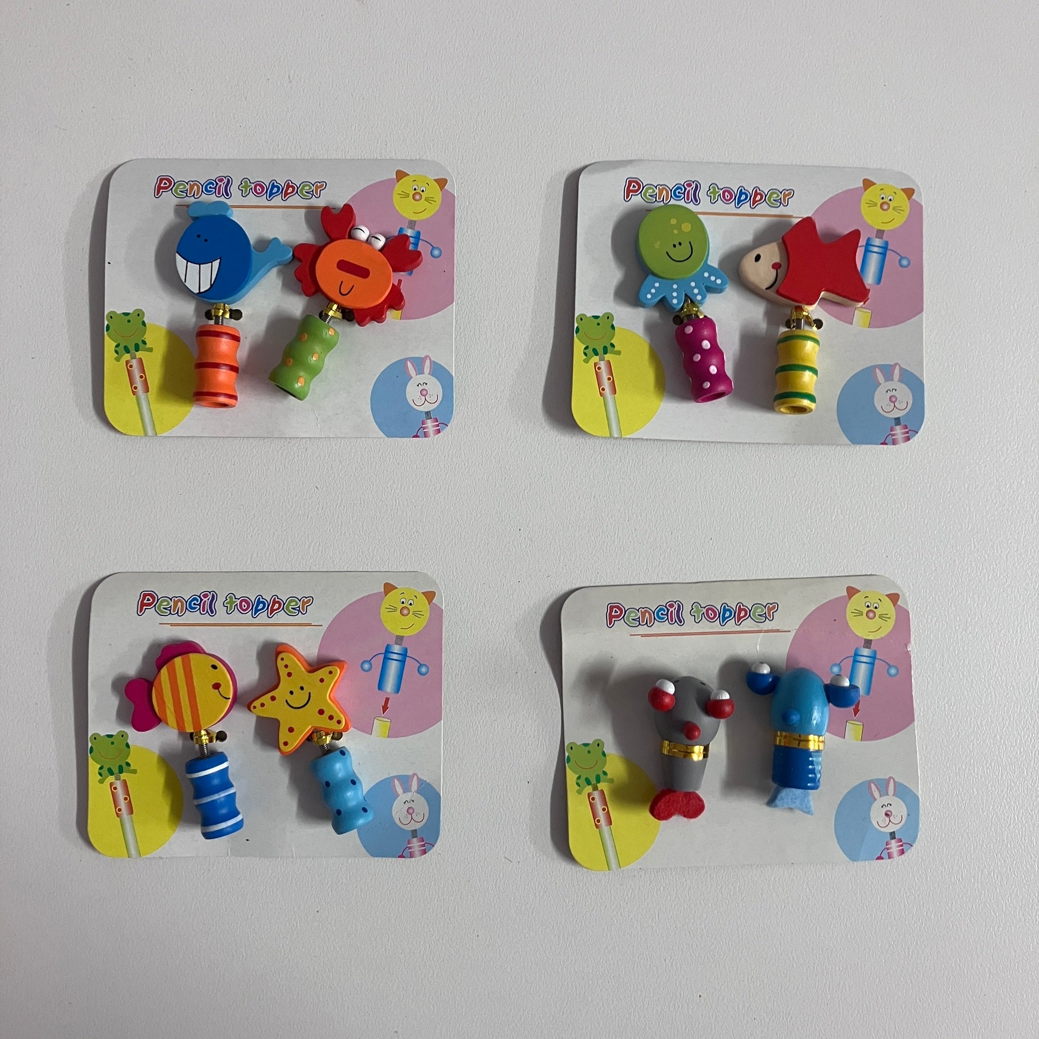 Wooden Pencil Toppers - Assorted Designs