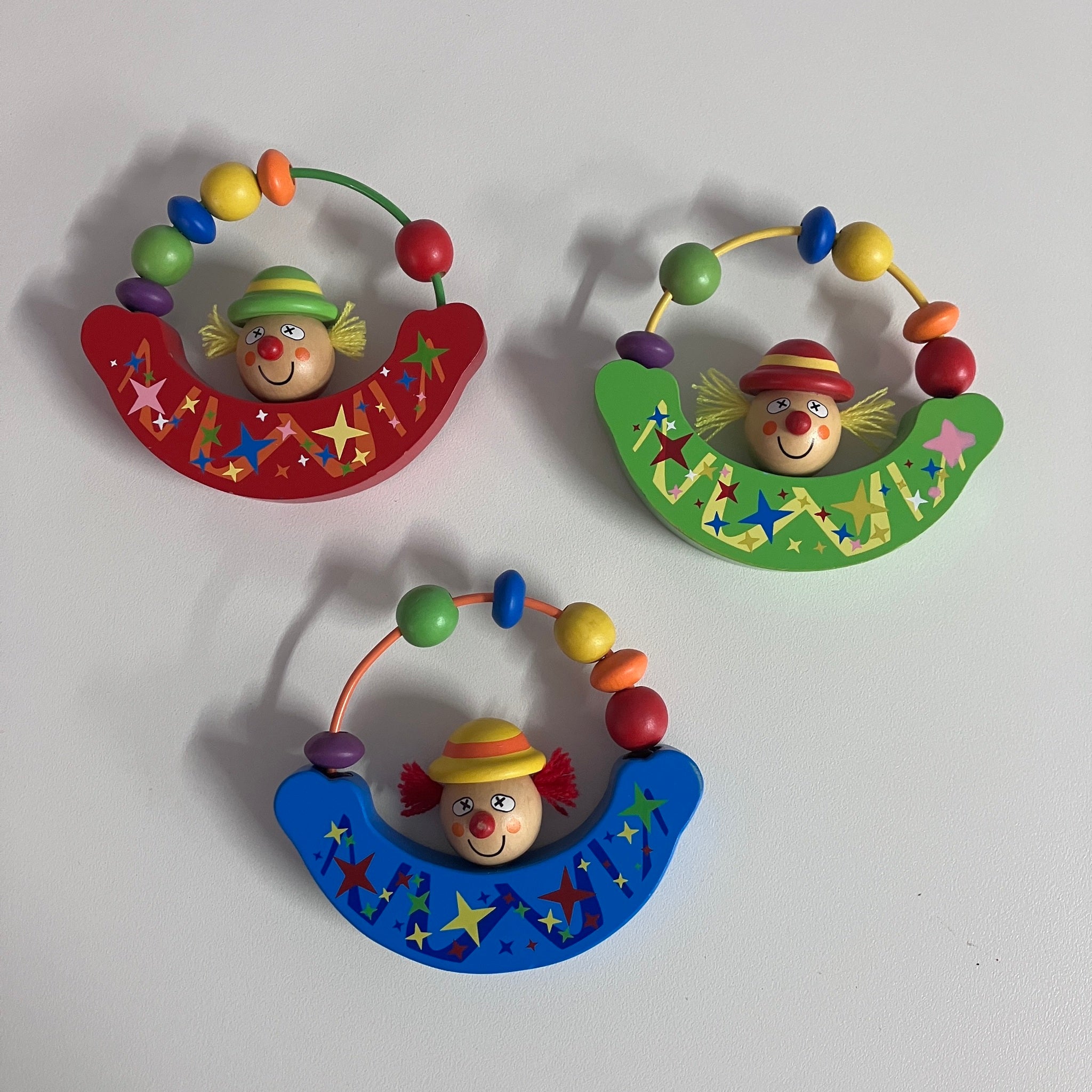 Wooden Clown Rattle - Assorted Designs