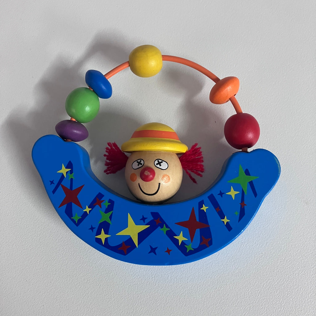 Wooden Clown Rattle - Assorted Designs