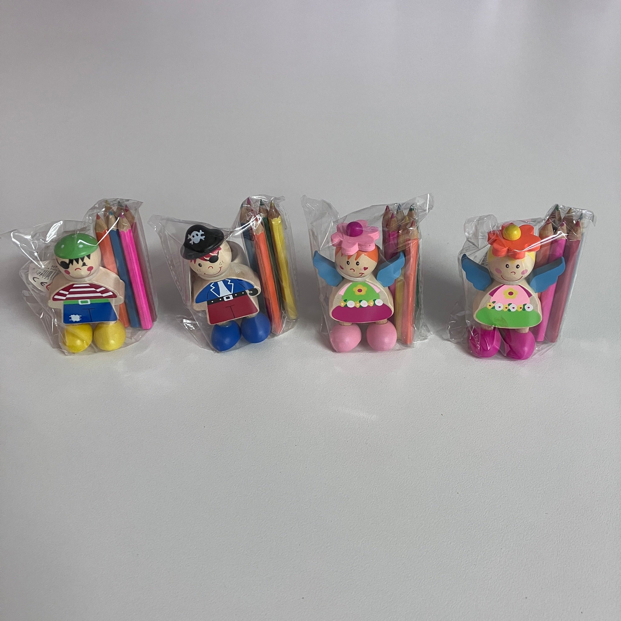 Wooden Coloured Pencil Sets - Pirate / Fairy - Assorted Designs
