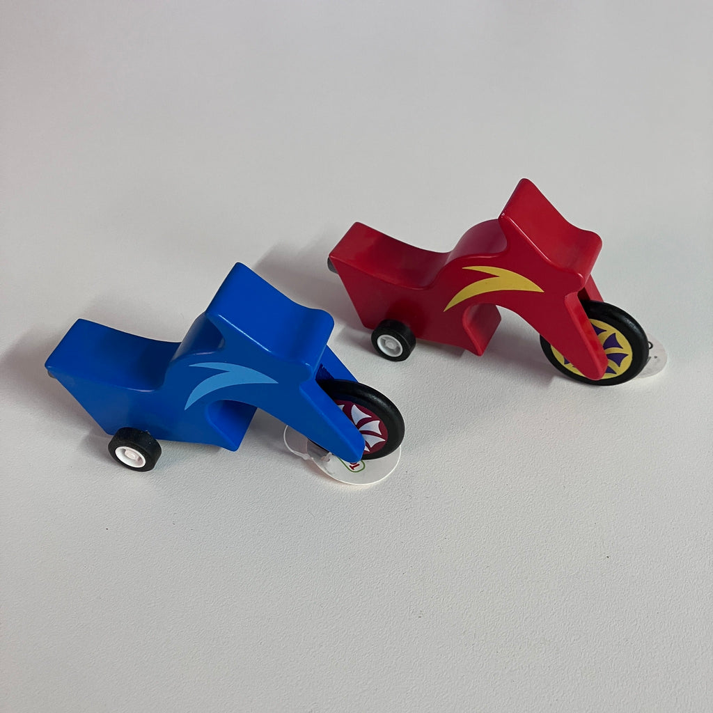 Wooden Pull Back Motor Bikes - Assorted Designs