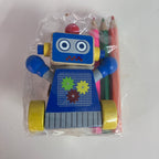 Wooden Coloured Pencil Sets - Robot - Assorted Designs