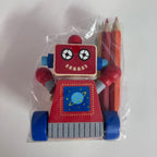 Wooden Coloured Pencil Sets - Robot - Assorted Designs