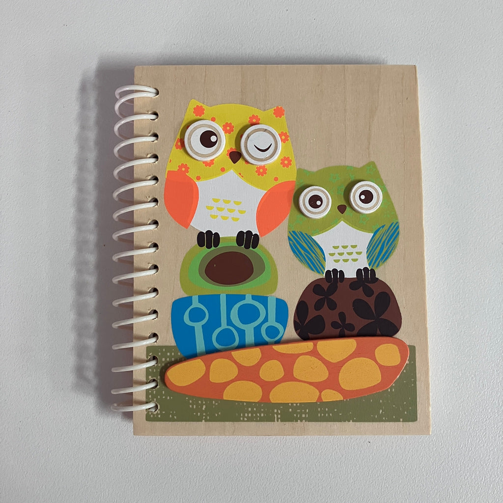 Wooden Notebook - Owls