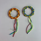 Wooden Tambourine with Ribbons - Assorted Colours