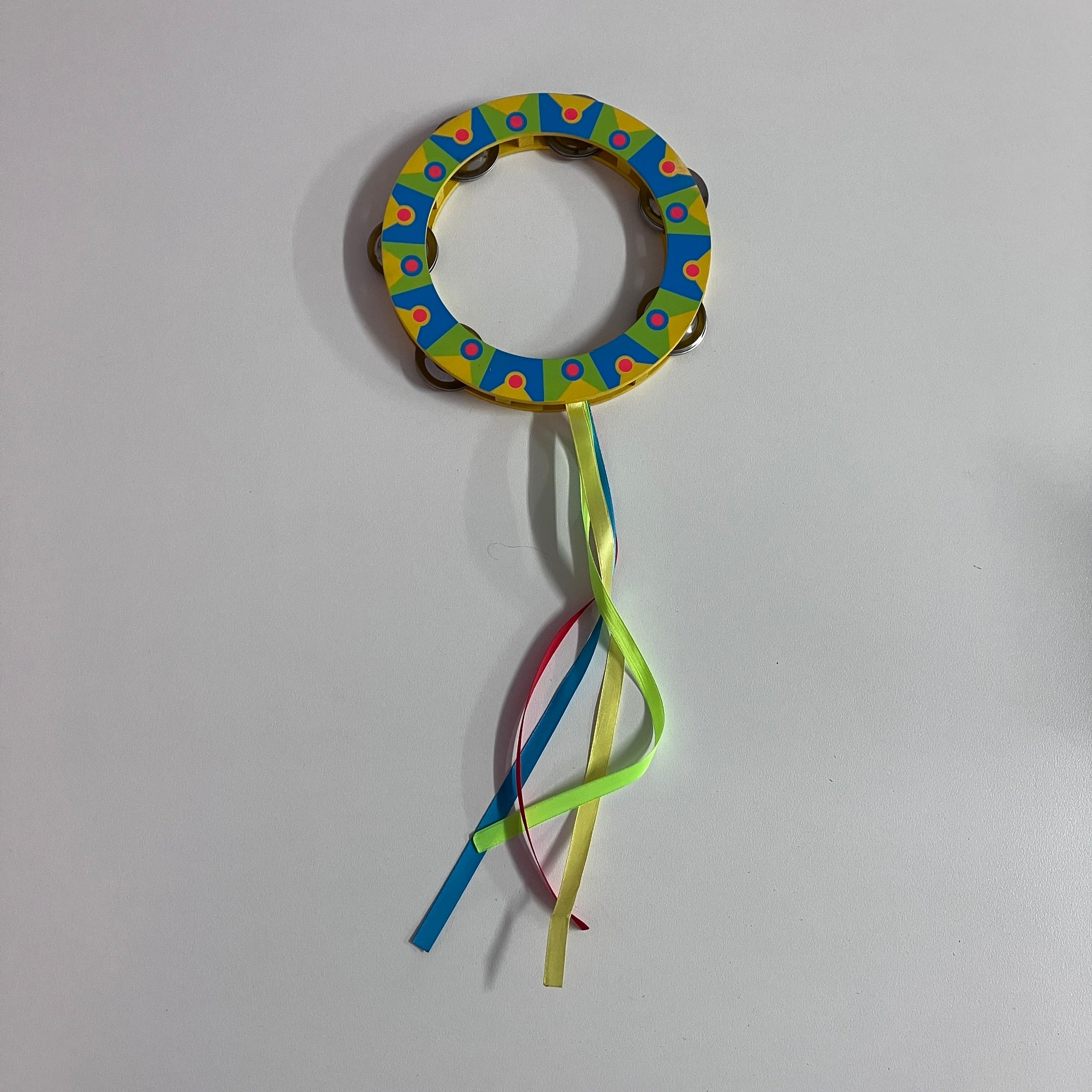 Wooden Tambourine with Ribbons - Assorted Colours