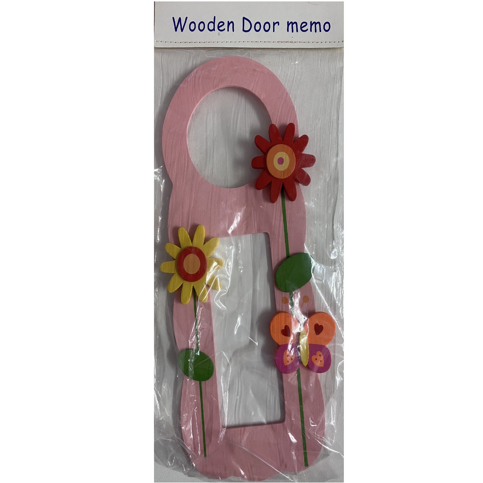 Wooden Door Handle Memo - Flowers