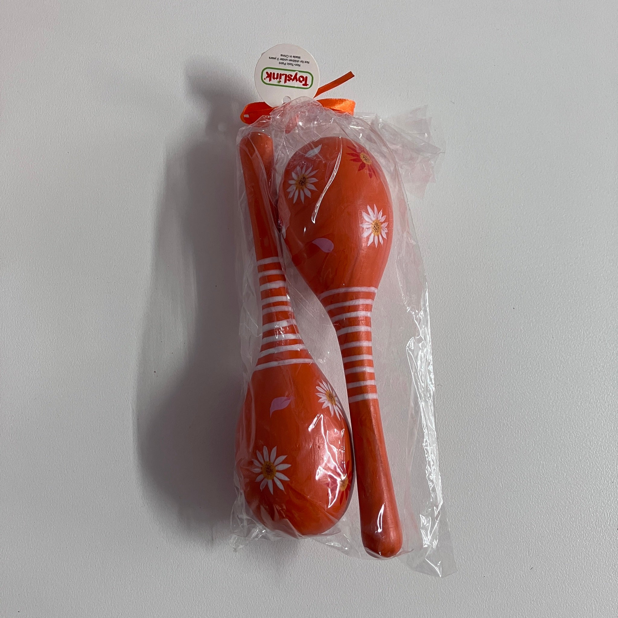 Wooden Maracas - 19cm - Flowers - Assorted Colours