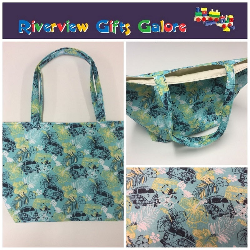 Large Tote Bag – Hibiscus Combi Blue
