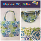 Large Tote Bag – Blue Green Pattern