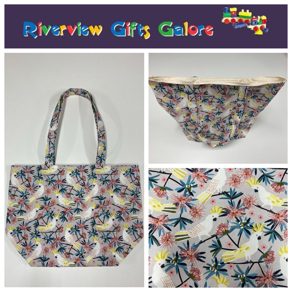 Large Tote Bag – White Cockatoo