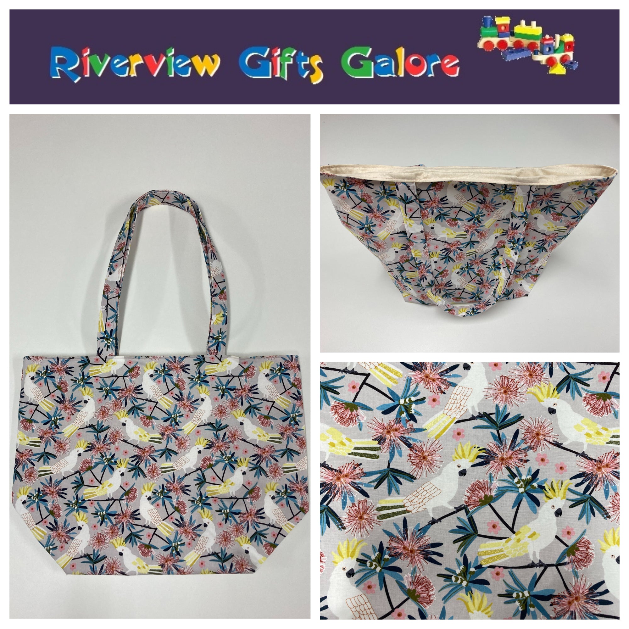 Large Tote Bag – White Cockatoo