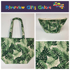 Large Tote Bag – Leaves on Cream