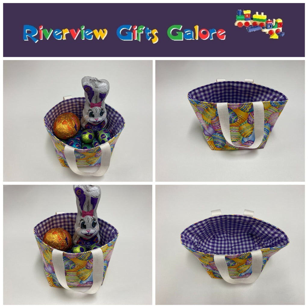 Easter Egg Basket - Egg - Purple Gingham