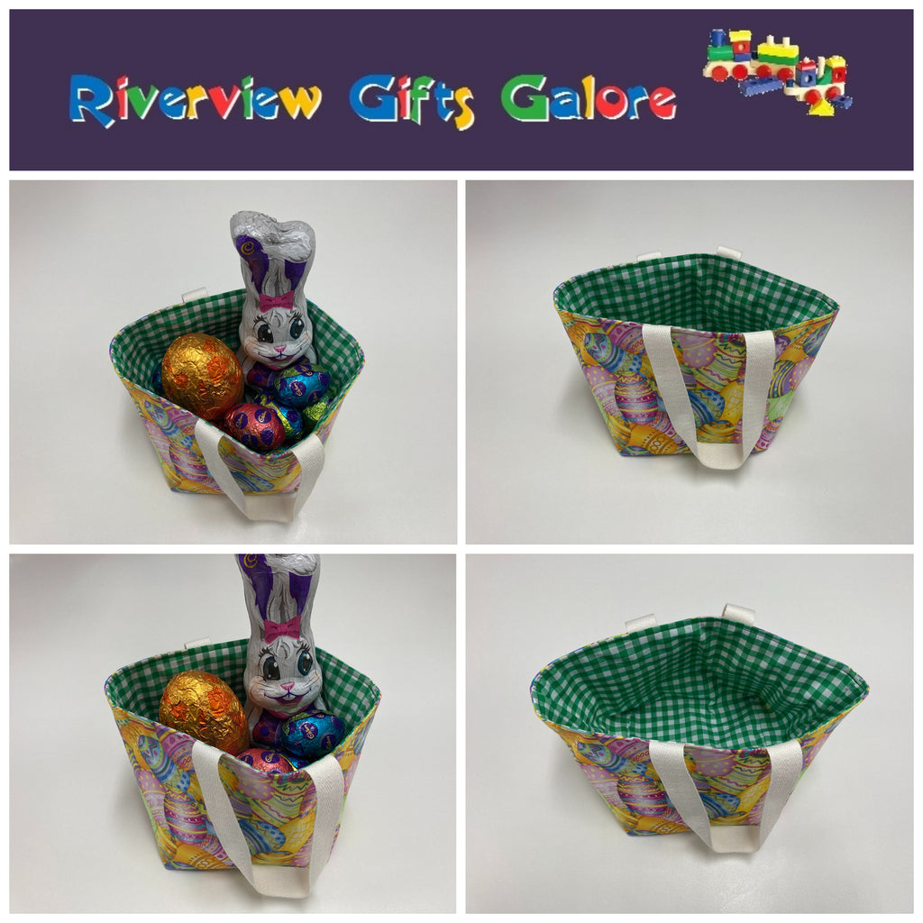 Easter Egg Basket - Egg - Green Gingham