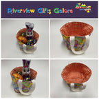 Easter Egg Basket - Egg - Orange Gingham