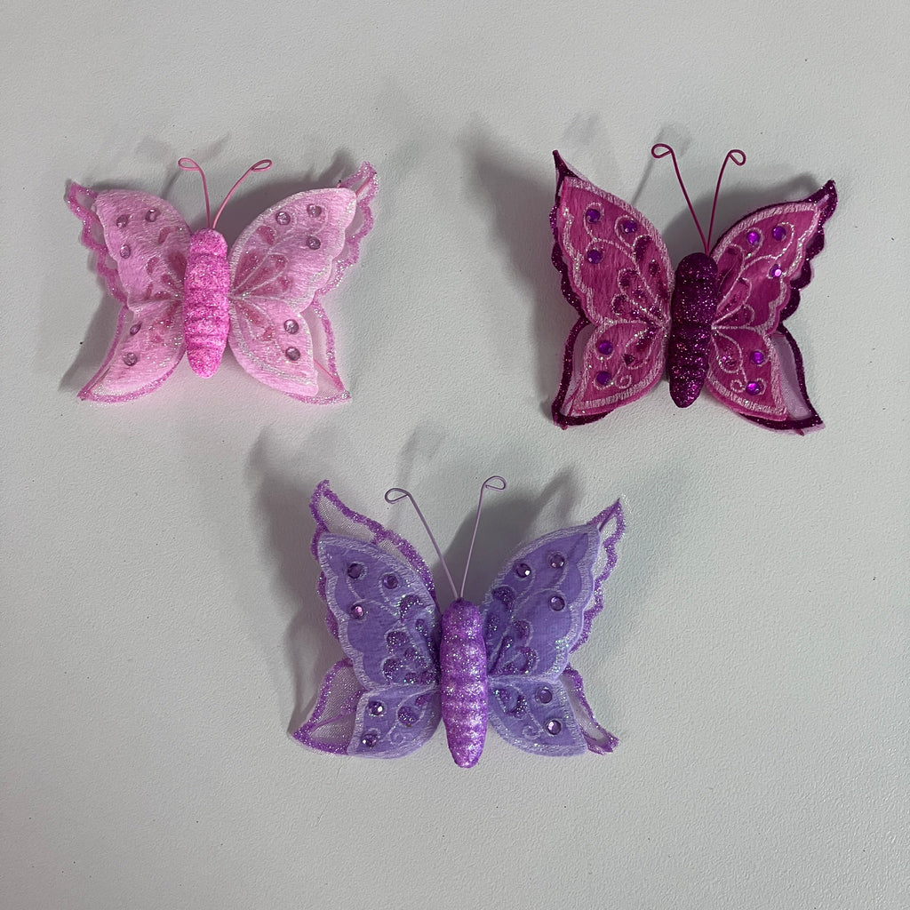 2 Layer Felt Butterfly Clip - Assorted Designs