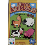 J&C Set of 6 Shaped Wooden Puzzles - Farm Animals