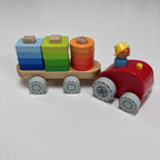 Wooden Farm Tractor with Stacking Shapes