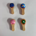 Wooden Castanet - Small Handle - Assorted Designs