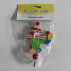 Wooden Coat Hooks - Clown - Assorted Designs