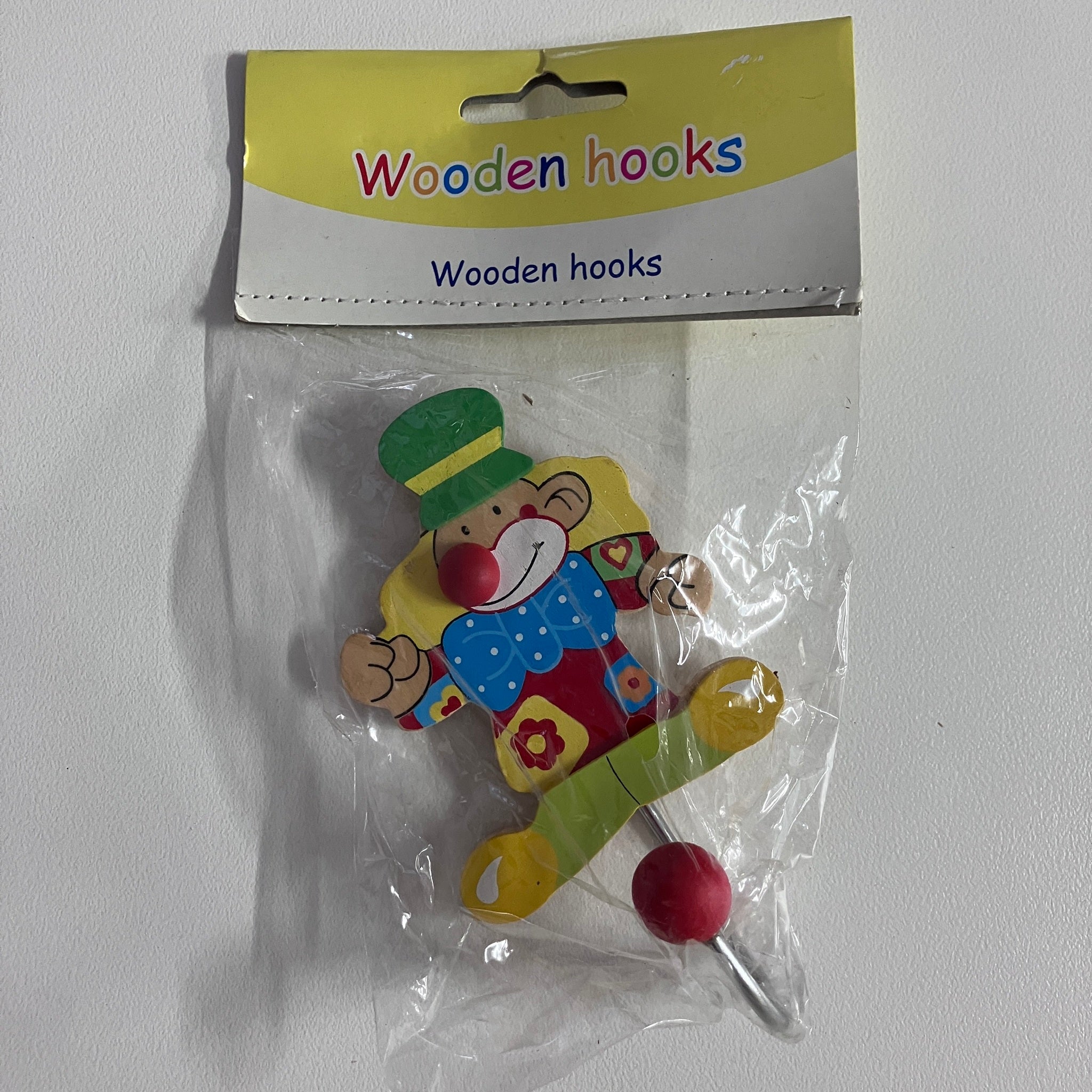 Wooden Coat Hooks - Clown - Assorted Designs