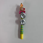 Wooden Tambourine  Stick - Clown - Assorted Designs