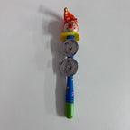Wooden Tambourine  Stick - Clown - Assorted Designs