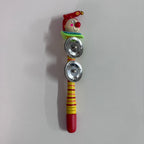 Wooden Tambourine  Stick - Clown - Assorted Designs