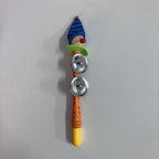 Wooden Tambourine  Stick - Clown - Assorted Designs