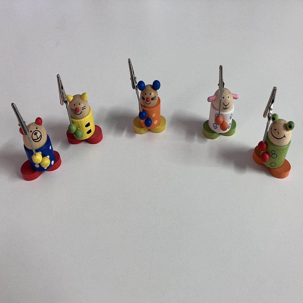 Wooden Message Clips - Animals
