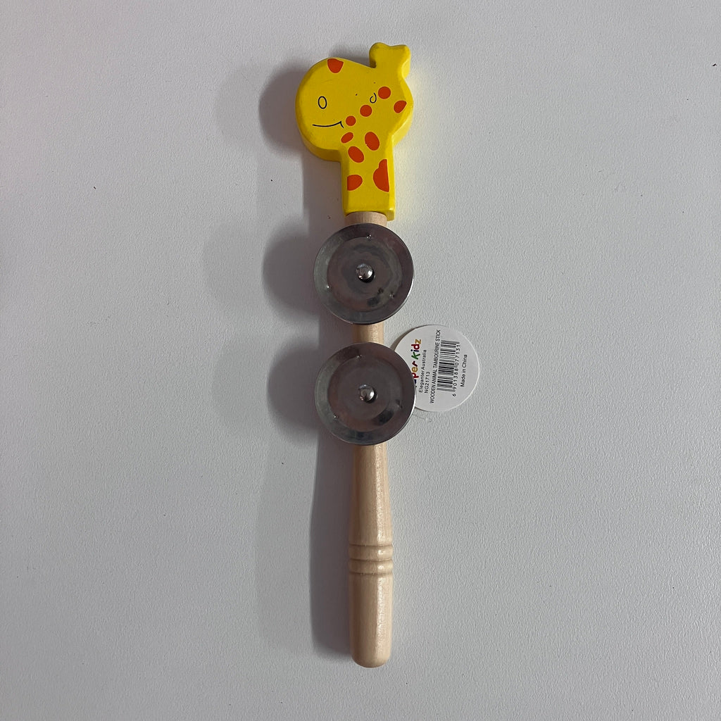 Wooden Tambourine  Stick - Animals - Assorted Designs