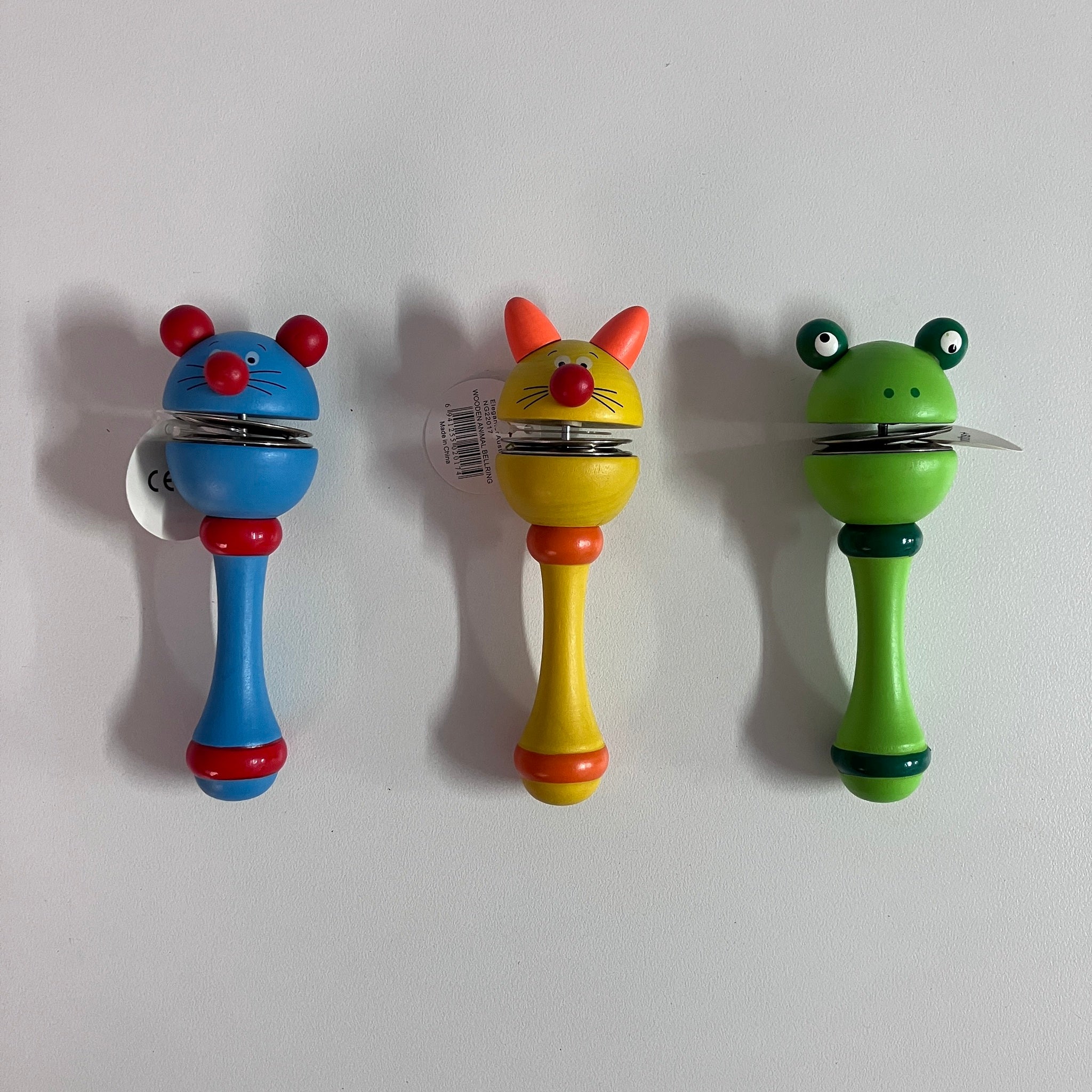 Wooden Rattle - Animal Bell Ring - Assorted Designs