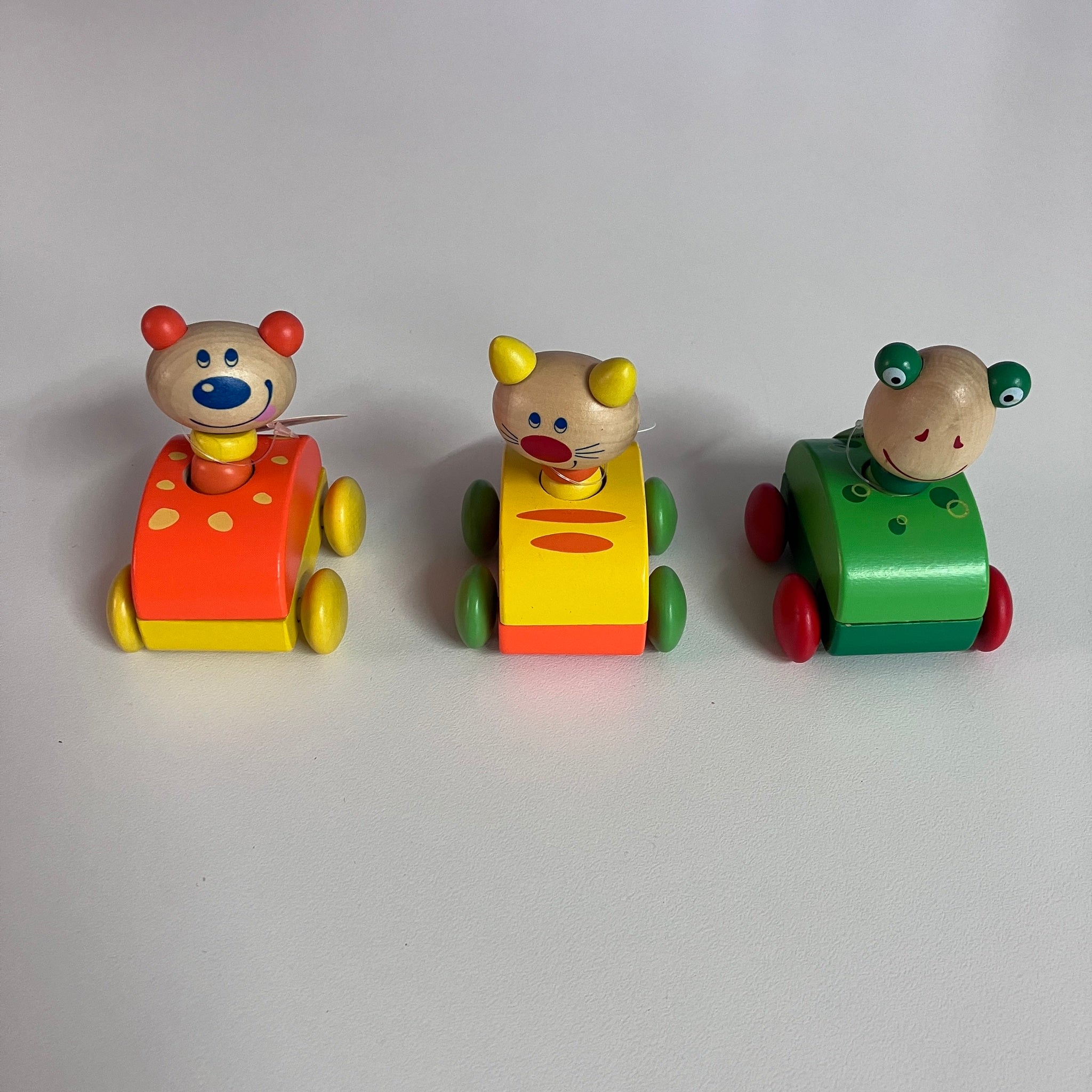 Wooden Pull Back Squeaky Car - Assorted Designs