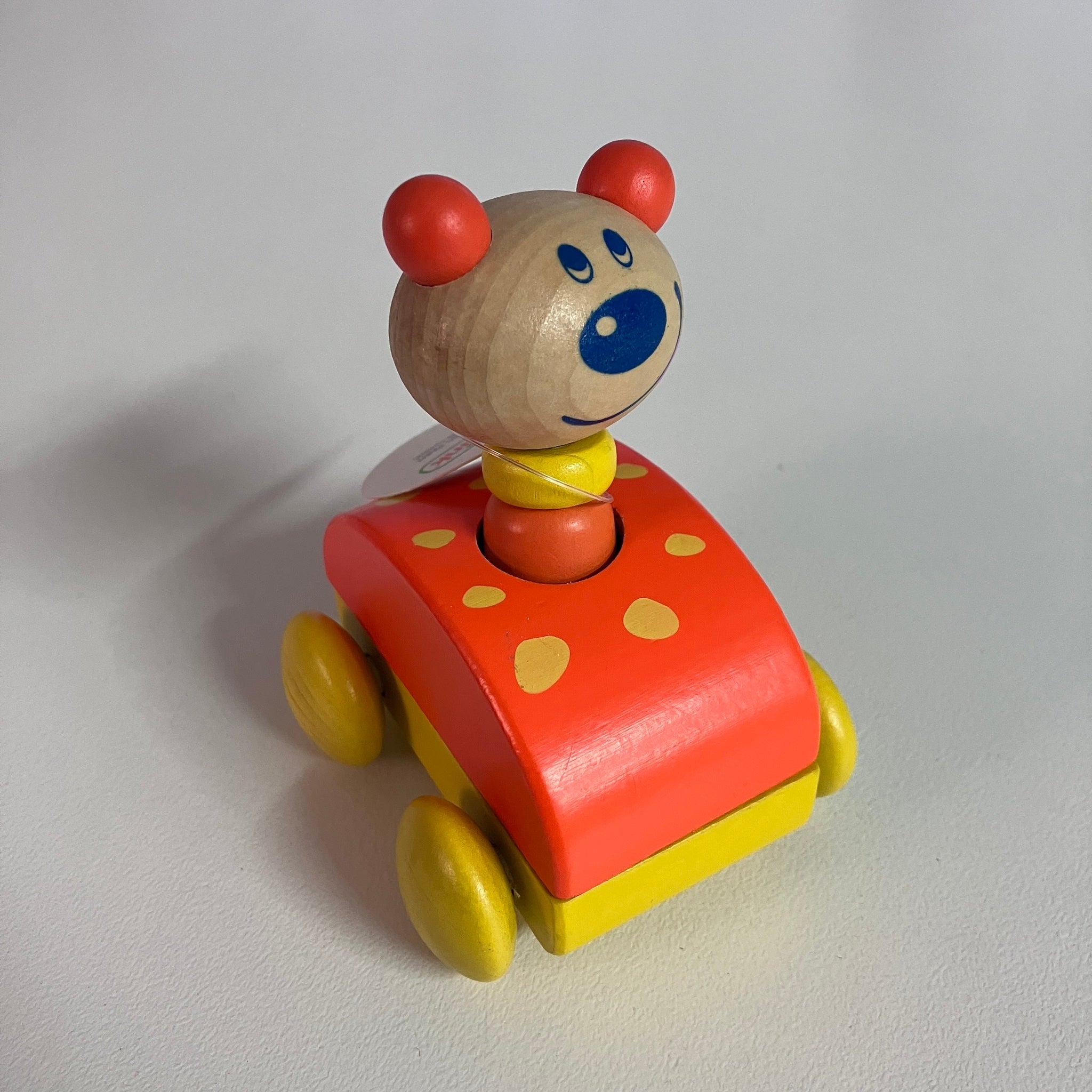 Wooden Pull Back Squeaky Car - Assorted Designs