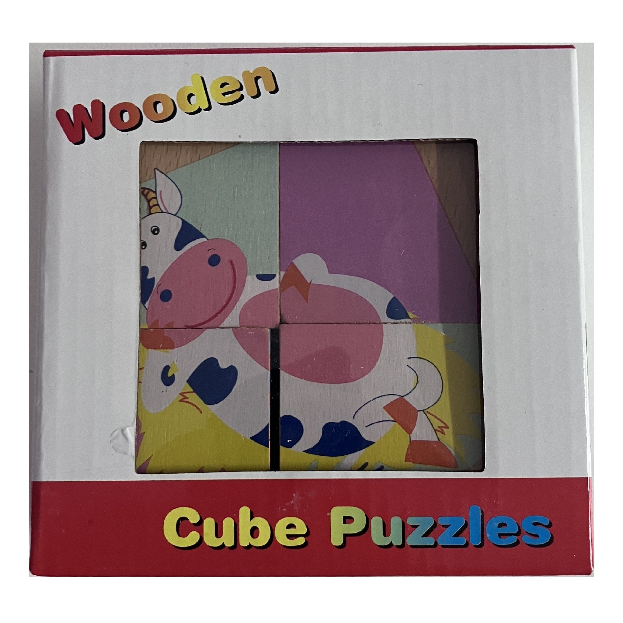 Wooden Cube Block Puzzle - Farm Animals