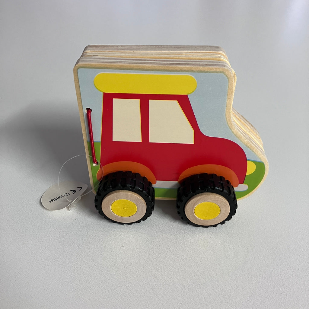 Wooden Tractor Book with Wheels