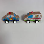 Wooden Pull Back Emergency Car - Assorted Designs