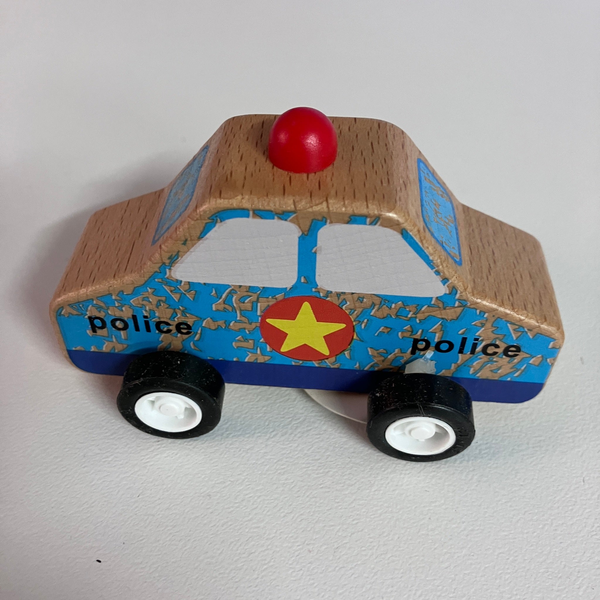 Wooden Pull Back Emergency Car - Assorted Designs