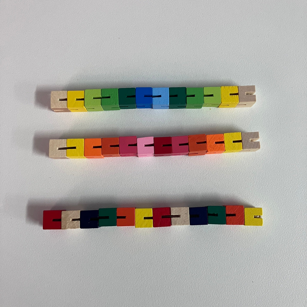 Wooden Twist & Lock Blocks - Assorted Designs