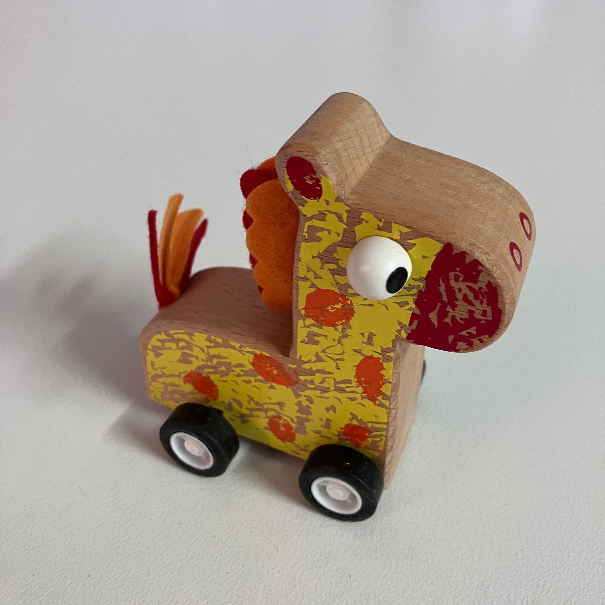 Wooden Pull Back Animal Car - Assorted Designs