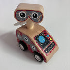 Wooden Pull Back Robot Car - Assorted Designs