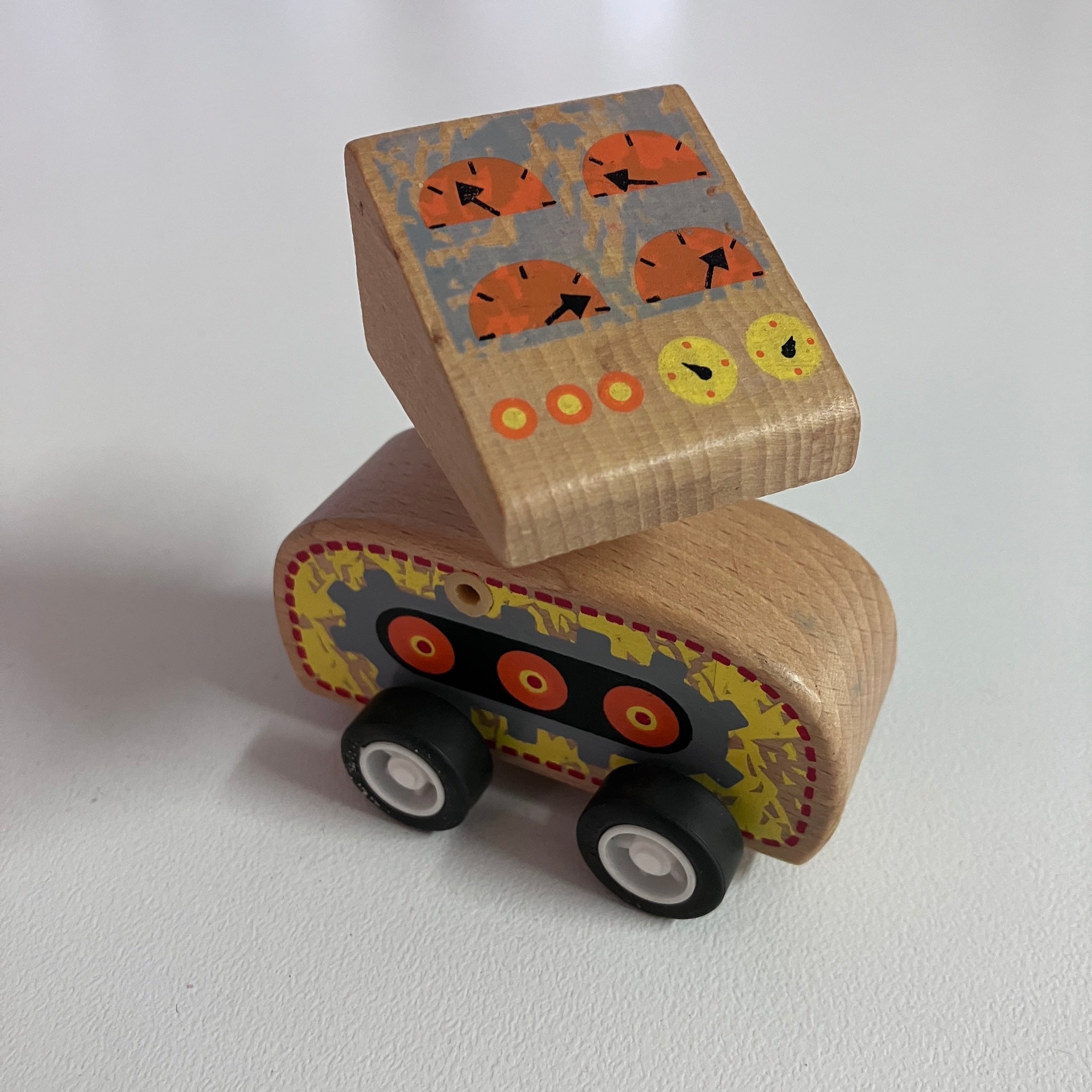 Wooden Pull Back Robot Car - Assorted Designs